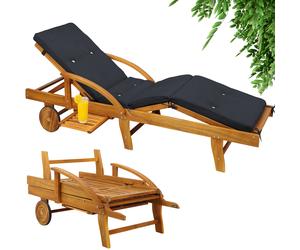 Tumbona Tami Sun antracita 195,5x69cm con cojín