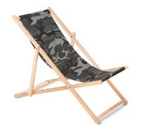 GreenBlue GB183 Silla de Madera Hecha de Madera de Haya de Calidad con Tres Posiciones Ajustables del Respaldo Camuflaje Gris