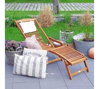 Tumbona y silla 2en1 madera de acacia 166x70x70cm