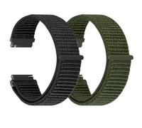 TumCez 18 mm, 19 mm, 20 mm, 22 mm, correa para hombre y mujer, ajustable de liberación rápida correas de reloj de nailon para Samsung/Garmin/Fossil/Amazfit/Huawei Reloj, Black+Army Green, 18mm, Correa