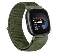 TumCez Correa de nailon compatible con Fitbit Versa 4/Fitbit Versa 3/Fitbit Sense 2/Fitbit Sense Correa deportiva de repuesto ajustable para mujer y hombre, verde militar, 6.3in-9.0in (160mm-230mm)