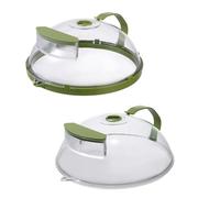 Tuminsi 2 Cubiertas para Microondas para Alimentos, Cubierta Transparente Mejorada para Salpicaduras de Microondas de 10 Pulgadas con Manejar Resistente Al