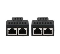 Tuminsi 2 Puerto RJ45 Splitter Adaptador LAN Red Extensor Ethernet Conector Plug Lot 2Pcs
