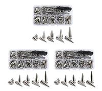 Tuminsi 210 Juegos de Pinchos Y Tachuelas de Forma Mixta Plateada Kit de Remaches de con Pinchos de Cocodrilo para Ropa Zapatos Cinturones DIY