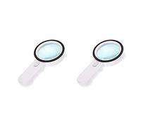 Tuminsi 2piezas Lupa 20X, Lupa Grande con Luz, LED Iluminado de Mano, Lupa de Alta Potencia Premium para Leer Libros, Personas Mayores, Degeneración Macular, Sellos