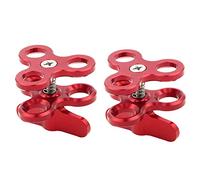 Tuminsi 2X Abrazadera de Bola 3 Agujeros Luces de Buceo Brazo Bola Mariposa Clip Soporte de Montaje para Cámara de Acción Linterna Trípode,Rojo