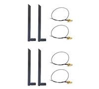 Tuminsi 2X Antena WiFi Inalámbrica 6Dbi de Doble Banda RP-SMA + Cable Flexible MHF4 para Módulos de Tarjeta Inalámbrica WiFi/WLAN AX200 AC9260 NGFF M.2