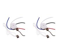 Tuminsi 2X Kit Interruptor Ventilador Techo, 3 Velocidades, 4 Cables,Interruptor Ventilador, Interruptor Control Velocidad con Cremallera,Interruptor Cable Tracción ZE-208S, Bronce
