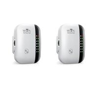 Tuminsi 2X Repetidor WiFi Inalámbrico Antena Incorporada Enrutador Inalámbrico en Red Amplificador de Señal Potenciador de Extensión 300 M, Enchufe Europeo A