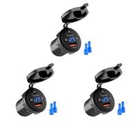 Tuminsi 3X Cargador de Coche USB 3.0 de Carga Rápida de 18W Adaptador de de Corriente de Carga Rápida PD Type-C de 48W para Coche, RV, Motocicleta