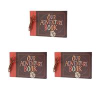 Tuminsi 3X Hecho Una Mano DIY Album Paste Vintage Tether Album Our Adventure Book Up Family Scrapbook Photo Album