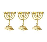 Tuminsi 3X Judío Dorado Candelabros Religiones Candelabros Hanukkah Candelabros de 7 Ramas -L