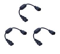 Tuminsi 3X PDU UPs Especial Cable de Alimentación, IEC 320 C14 Una C13 con Interruptor de Encendido/Apagado de 30 cm Negro