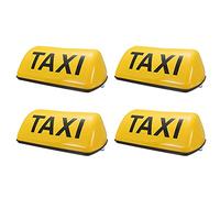Tuminsi 4X 12V Impermeable Señal Superior Medidor Magnético Lámpara de Cabina Luz LED Lámpara de Señal Taxi - Amarillo