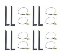 Tuminsi 4X Antena WiFi Inalámbrica 6Dbi de Doble Banda RP-SMA + Cable Flexible MHF4 para Módulos de Tarjeta Inalámbrica WiFi/WLAN AX200 AC9260 NGFF M.2