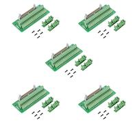 Tuminsi 5X Interfaz del PLC del Enchufe del Bloque de Terminales de La Placa de Conexión de La Tira del Conector de 40Pin IDC40P con El Soporte, para PLC, Montaje En Carril DIN