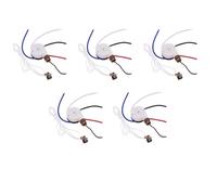 Tuminsi 5X Kit Interruptor Ventilador Techo, 3 Velocidades, 4 Cables,Interruptor Ventilador, con Cremallera,Interruptor Cable TraccióN ZE-208S con Cuerda, Bronce