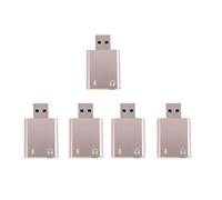 Tuminsi 5X USB Tarjeta de Sonido 7.1 Externo USB A Jack 3.5mm Auriculares Adaptador Estéreo Audio MicróFono Tarjeta de Sonido para Ordenador Personal Computadora Ordenador Portátil