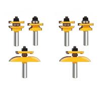 Tuminsi 6Pcs 1/2 Pulgadas Vastago de La Cana Y Cuchilla Cortador del Panel de Conjunto de Fresa Herramientas Electricas Cuchillo de La Puerta Cortador de Madera