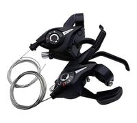 Tuminsi Juego de Desviador y Palanca de Cambios para Bicicleta de 21 Velocidades, Palancas de Cambio 3x7 con Freno, Manija de Disco para Ciclismo, Incluye Cable de Cambio.