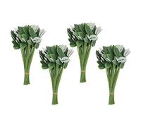 Tumintu 200 Piezas Tallos de Flor Rosa Artificial Falsa para DIY Ramo Hecho A Mano Flor Hoja Decoración de Hogar Casa