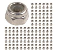 Tumintu 250Pcs Tuercas de Bloqueo Hexagonales de Inserción de Nylon Autobloqueantes Chapadas en Zinc M2