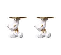 Tumintu 2X Bandeja de Almacenamiento Estatua Estatuilla, Joyería Pendientes Bandeja de Lápices Labiales, Estatuas de Oso con, Esculturas Cuenco para Llaves-D