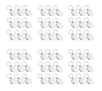 Tumintu 54 Piezas Sublimación en Redondo de Transferencia de Llaveros de Tablero de Metal de Foto de Sublimación Gruesa