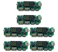 Tumintu Módulo de carga LED Dual USB 5 V 2,4 A Micro/Tipo C USB Mobile Power Bank 18650 Módulo de carga de batería de litio 6 unidades