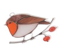 Tumintu Pájaros multicolores en alambre alto teñido acrílico Sunflowers placa creativa hogar espacio sentado Robin