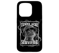 Tummy Ache Survivor Funny Cat Dramatic Lightning Band Carcasa para iPhone 15 Pro