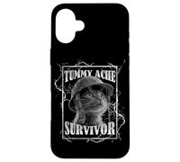 Tummy Ache Survivor Funny Cat Dramatic Lightning Band Carcasa para iPhone 16 Plus