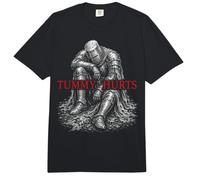 Tummy Hurts Funny Medieval Knight Gothic Art Dark Humor Comfort Colors Adult Heavyweight T-Shirt