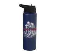 Tummy Hurts Funny Medieval Knight Gothic Art Dark Humor Stainless Steel Insulated Water Bottle