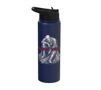 Tummy Hurts Funny Medieval Knight Gothic Art Dark Humor Stainless Steel Insulated Water Bottle