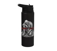 Tummy Hurts Funny Medieval Knight Gothic Art Dark Humor Stainless Steel Insulated Water Bottle
