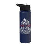 Tummy Hurts Funny Medieval Knight Gothic Art Dark Humor Stainless Steel Insulated Water Bottle