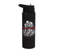 Tummy Hurts Funny Medieval Knight Gothic Art Dark Humor Stainless Steel Insulated Water Bottle