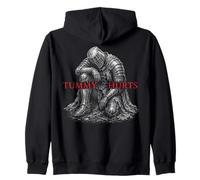 Tummy Hurts Funny Medieval Knight Gothic Art Dark Humor Sudadera con Capucha