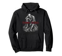 Tummy Hurts Funny Medieval Knight Gothic Art Dark Humor Sudadera con Capucha