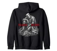 Tummy Hurts Funny Medieval Knight Gothic Art Dark Humor Sudadera con Capucha