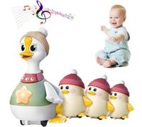 Tummy Time Duck Family Toy, pato caminante con patos bebé, paquete de 3 patos oscilantes for el tiempo boca abajo, juguetes for bebés de 6 a 12 meses, múltiples modos, juguete luminoso y gateando for