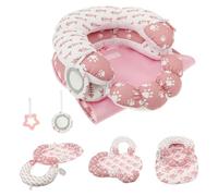 Tummy Time Mat Pillow Set with Detachable Sensory Toys, 29.53x16.93 inches Compact Toddler Seated Support Play Matting, Early Learning Development Activity for Boys and Girls