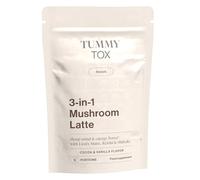 Tummy Tox 3-en-1 Mushroom Latte - Melena de Leon Hericium (Lions Mane), Reishi, Shiitake y Guaraná - Focus, Memoria, Concentración - 15 porciones - Sabor a Cacao y Vainilla