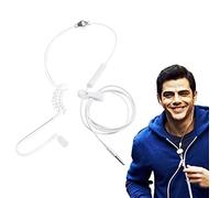 Tumotsit Auriculares de tubo de aire, auriculares intraurales de 3,5 mm con micrófono, tubo de resorte de vacío con cable para teléfono móvil, tablet, MP3, computadora