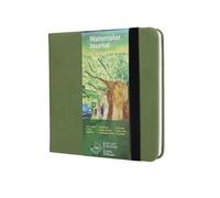 Tumuarta Cuaderno de Acuarela, 300g, 25% Algodón, 14 x 14 cm, 24 Hojas, 48 Páginas, Libre de Ácidos, Ideal para Acuarela y Acrílico (Verde)