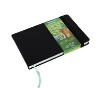tumuarta Cuaderno de dibujo de acuarela, 300 g, 25% algodón, 14 x 21 cm, 24 hojas, 48 páginas, libre de ácidos, acuarela, papel de acuarela, ideal para acuarela, acrílico (negro, 21 x 14 cm)