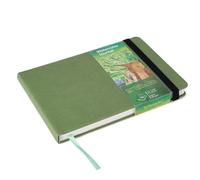tumuarta Cuaderno de dibujo de acuarela, 300 g, 25% algodón, 14 x 21 cm, 24 hojas, 48 páginas, libre de ácidos, libro de acuarela, papel de acuarela, ideal para acuarela, acrílico (verde, 21 x 14 cm)