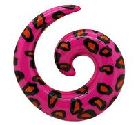 tumundo Pieza o Set Dilitador Espiral Varilla de Expansión Extensor Pendientes Expansores Túnel Leopardo Pink 3-10 mm, Farbe2:leo rosa/rose - 10mm