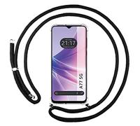 Tumundosmartphone Funda Colgante Transparente para OPPO A77 5G con Cordon Negro
